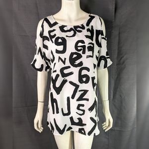 Graphic Design Cold Shoulder Top M Australian Design